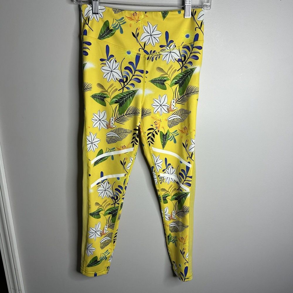 Women's Zyia Active Size 6-8 Floral High Rise‎ Mesh Crop Leggings